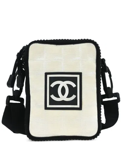 Pre-owned Chanel 2003-2004 Travel Line Cross Body Bag In Neutral