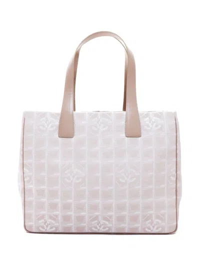 Pre-owned Chanel 2003-2004 Travel Line Tote Bag In Neutrals