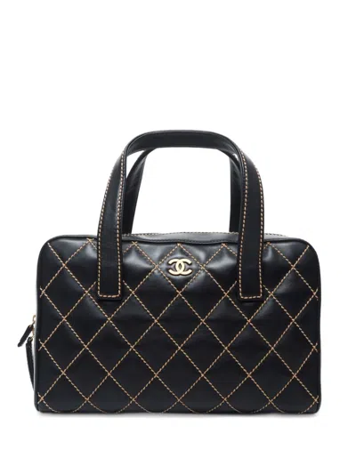 Pre-owned Chanel 2003-2004 Wild Stitch Handbag In Black