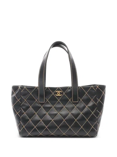 Pre-owned Chanel 2003-2004 Wild Stitch Shoulder Bag In Black
