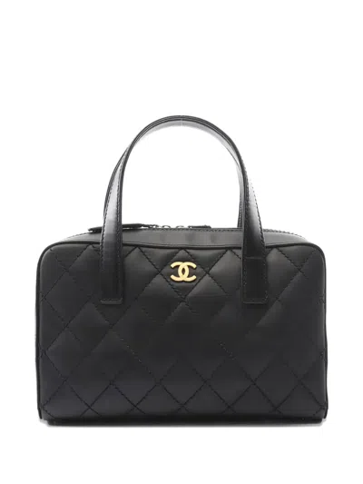 Pre-owned Chanel 2003-2004 Wild Stitch Tote Bag In Black