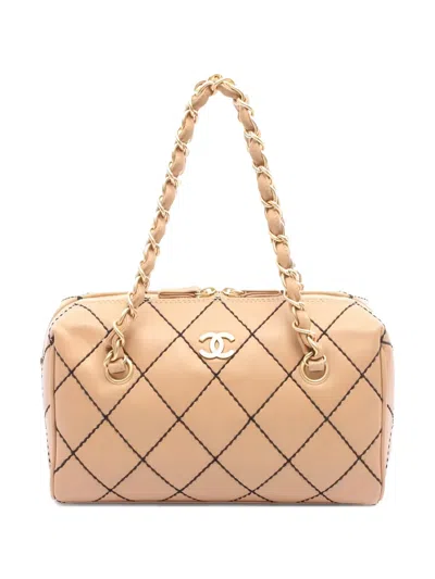 Pre-owned Chanel 2003-2004 Wild Stitch Tote Bag In Neutral