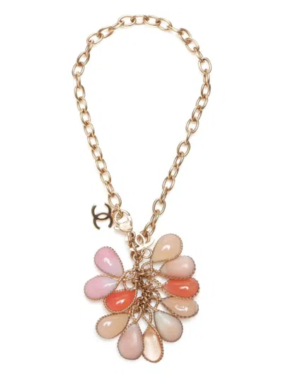 Pre-owned Chanel 2003 Bead-embellished Necklace In Gold