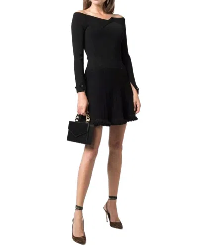 Pre-owned Chanel 2003 Black Wool Flared Mini Skirt