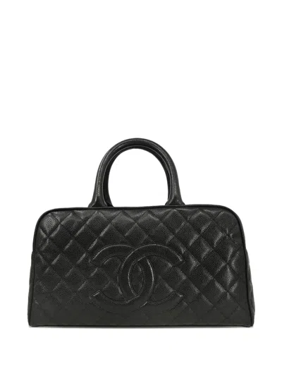 Pre-owned Chanel 2003 Bowling 37 Quilted Leather Top-handle Bag