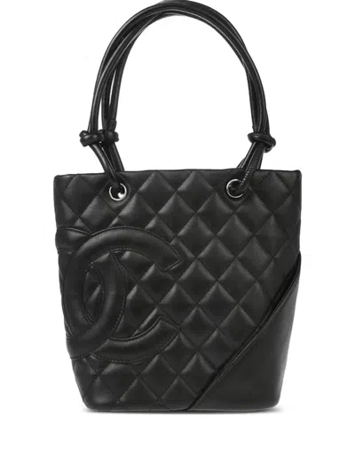 Pre-owned Chanel 2003 Cambon Ligne Handbag In Black