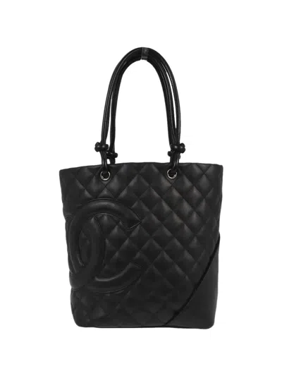 Pre-owned Chanel 2003 Cambon Ligne Tote Bag In Black