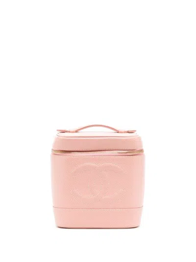 Pre-owned Chanel 2003 Cc Logo-embossed Vanity Bag In Pink