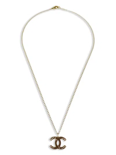 Pre-owned Chanel 2003 Cc-pendant Necklace In 金色