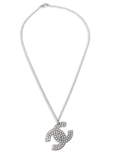 Pre-owned Chanel 2003 Cc-pendant Necklace In 银色