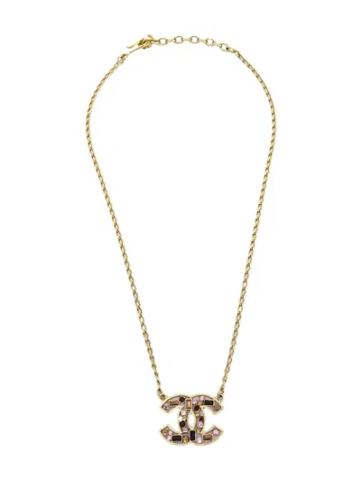 Pre-owned Chanel 2003 Cc-pendant Necklace In Gold
