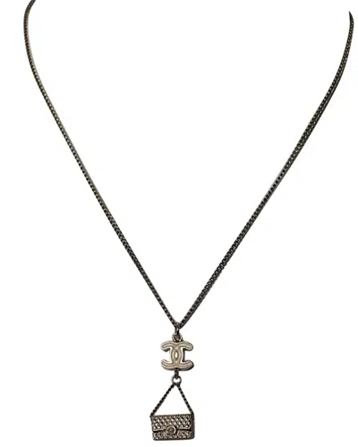 Chanel 2003 Cc Plated Enamel Flap Bag Pendant Necklace (authentic Pre-loved) In Multi