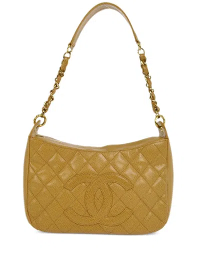 Pre-owned Chanel 2003 Cc Timeless Shoulder Bag In Neutrals