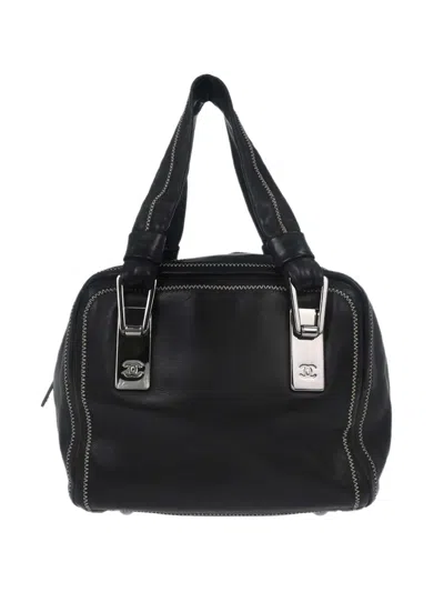 Pre-owned Chanel 2003 Cc Turn-lock Tote Bag In Black