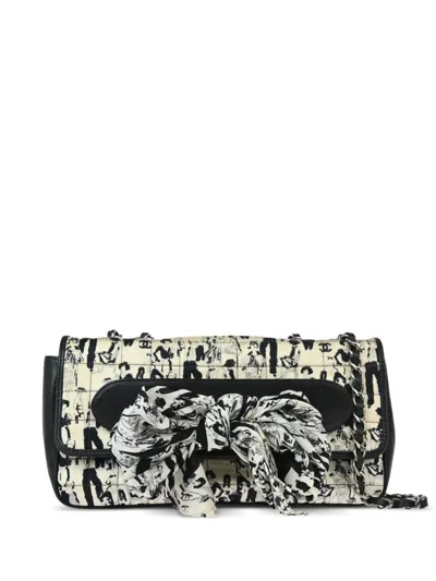 Pre-owned Chanel 2003 Choco Bar Shoulder Bag In Black