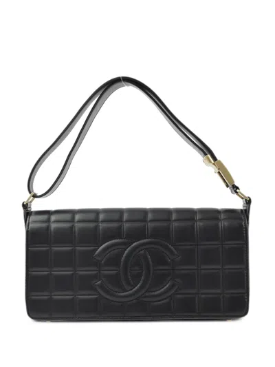 Pre-owned Chanel 2003 Choco Bar Shoulder Bag In Black