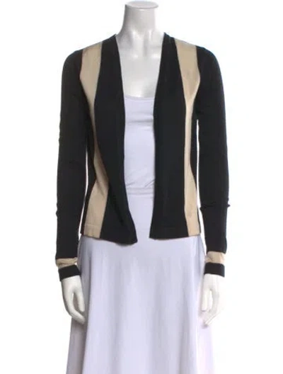 Pre-owned Chanel 2003 Colorblock Pattern Sweater In Black