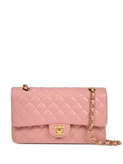 Pre-owned Chanel 2003 Double Flap Shoulder Bag In Pink