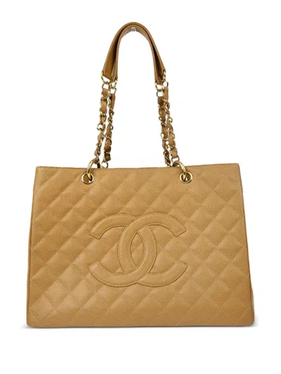 Pre-owned Chanel 2003 Grand Shopping Tote Bag In Neutrals