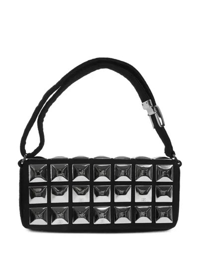 Pre-owned Chanel 2003 Ice Cube Shoulder Bag In Black
