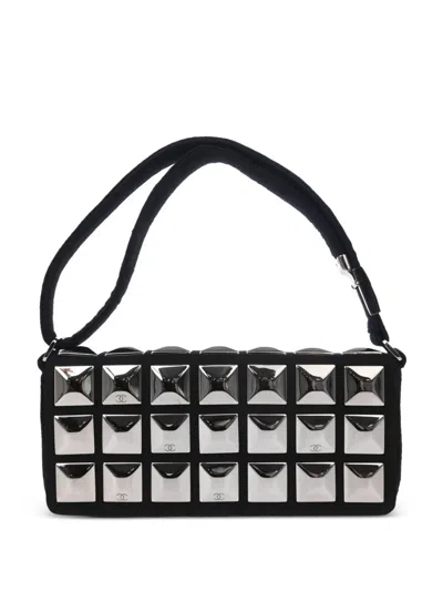 Pre-owned Chanel 2003 Ice Cube Shoulder Bag In Black
