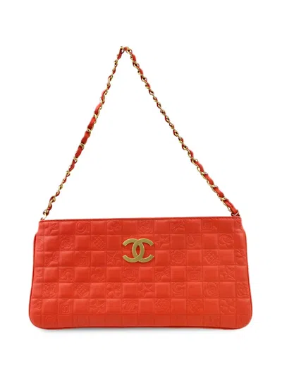 Pre-owned Chanel 2003 Icon Shoulder Bag In Red