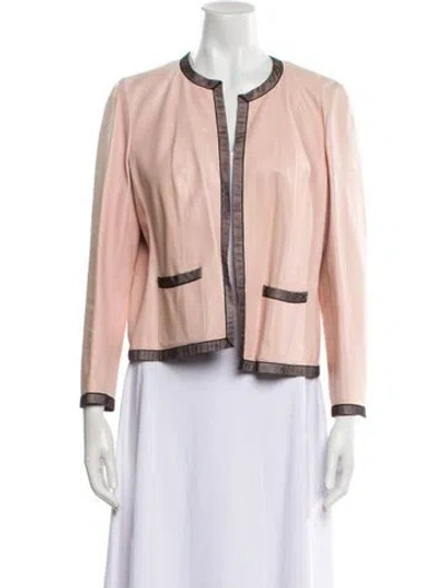 Pre-owned Chanel 2003 Leather Evening Jacket In Pink