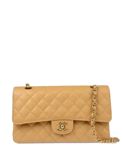 Pre-owned Chanel 2003 Medium Double Flap Shoulder Bag In Brown