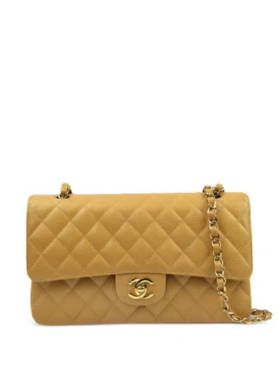 Pre-owned Chanel 2003 Medium Double Flap Shoulder Bag In Neutrals
