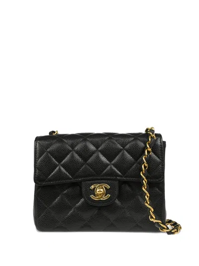 Pre-owned Chanel 2003 Mini Classic Flap Shoulder Bag In Black