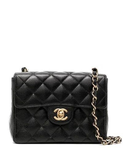 Pre-owned Chanel 2003 Mini Classic Flap Shoulder Bag In Black