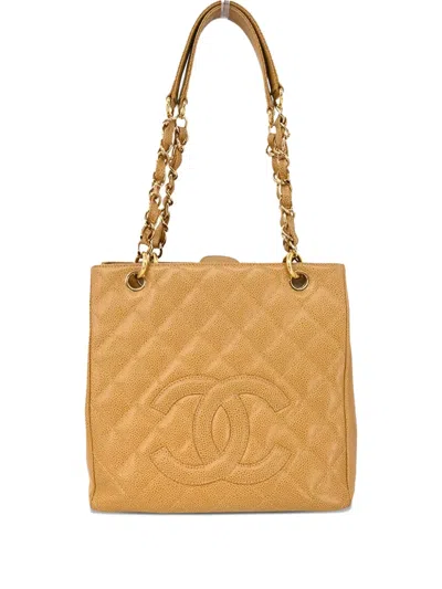 Pre-owned Chanel 2003 Petite Shopping Pst Leather Tote Bag