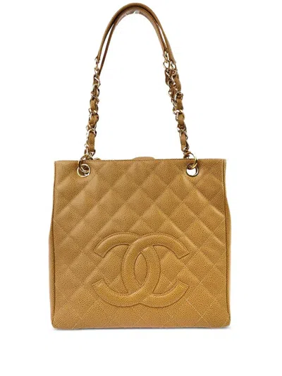 Pre-owned Chanel 2003 Petite Shopping Tote Bag In 中性色