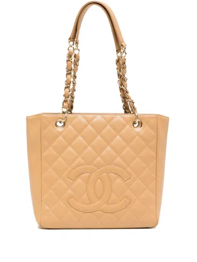 Pre-owned Chanel 2003 Petite Shopping Tote Bag In Brown