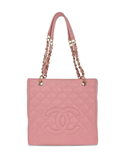 Pre-owned Chanel 2003 Petite Shopping Tote Bag In Pink