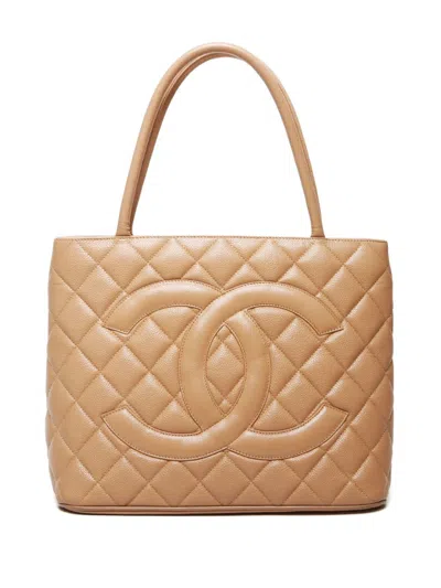 Pre-owned Chanel 2003 Reprint Tote Bag In Brown