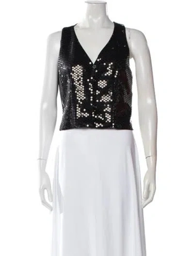 Pre-owned Chanel 2003 Sequin Top In Black