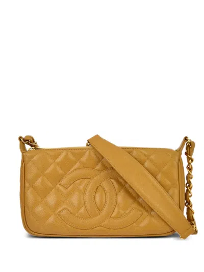 Pre-owned Chanel 2003 Timeless Diamond-quilted Handbag In Neutrals