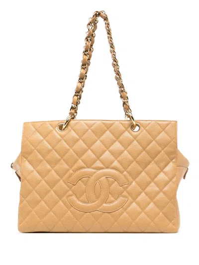 Pre-owned Chanel 2003 Timeless Grand Shopping Tote Gtt Tote Bag In Brown