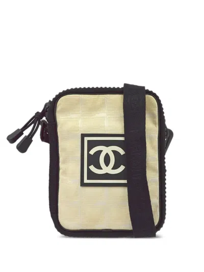 Pre-owned Chanel 2003 Travel Sport Line Shoulder Bag In Neutrals