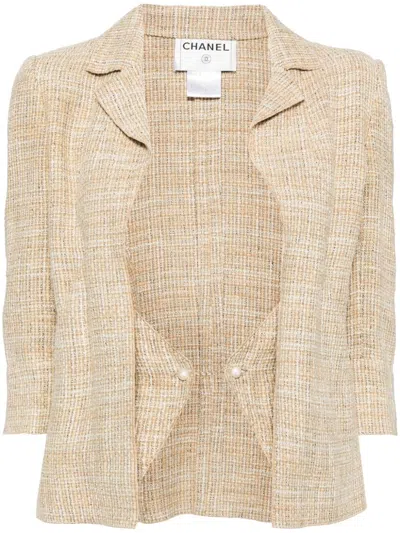 Pre-owned Chanel 2003 Tweed Jacket In Neutrals