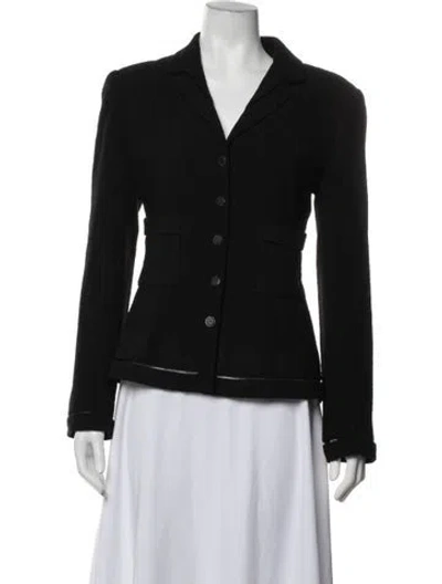 Pre-owned Chanel 2003 Wool Blazer In Black