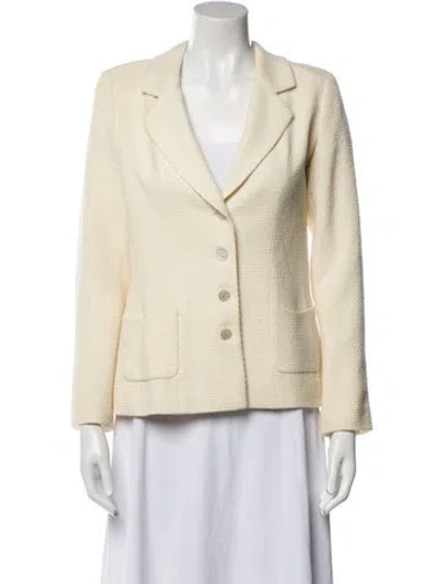 Pre-owned Chanel 2003 Wool Blazer In Neutral