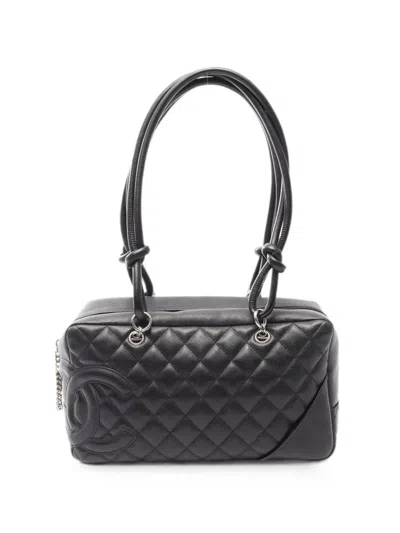 Pre-owned Chanel 2003-2004 Cambon Ligne Bowler Tote Bag In Black