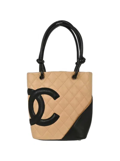 Chanel 2003-2004 Cambon Ligne Tote Bag In Nude