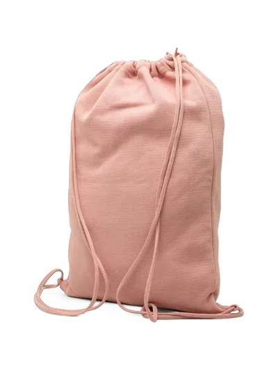 Pre-owned Chanel 2003-2004 Cc Sport Line Jersey Drawstring Backpack In Pink