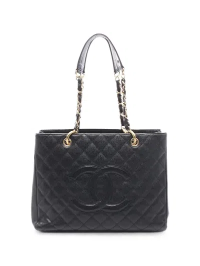 Pre-owned Chanel 2003-2004 Grand Shopping Tote Bag In Black