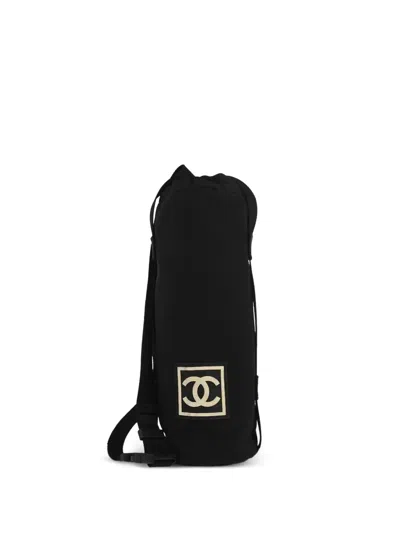 Pre-owned Chanel 2003-2004 Logo-print Bottle Bag In Black
