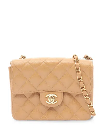 Pre-owned Chanel 2003-2004 Matelassé Caviar Shoulder Bag In Neutral