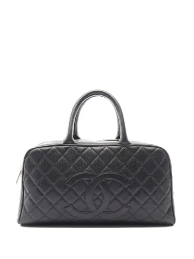 Pre-owned Chanel 2003-2004 Matelassé Tote Bag In Black